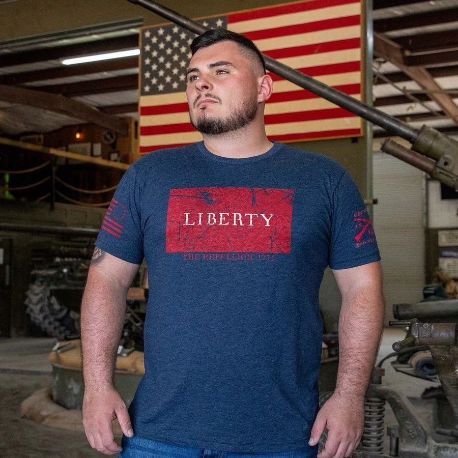 Liberty 1771 Flag T-Shirt - Midnight Navy - Image 2