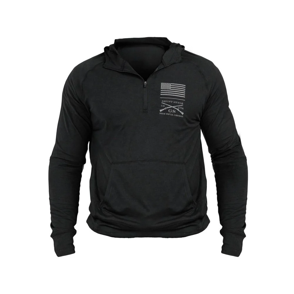 Men's All-Day 1/4 Zip Hoodie - Heather Black