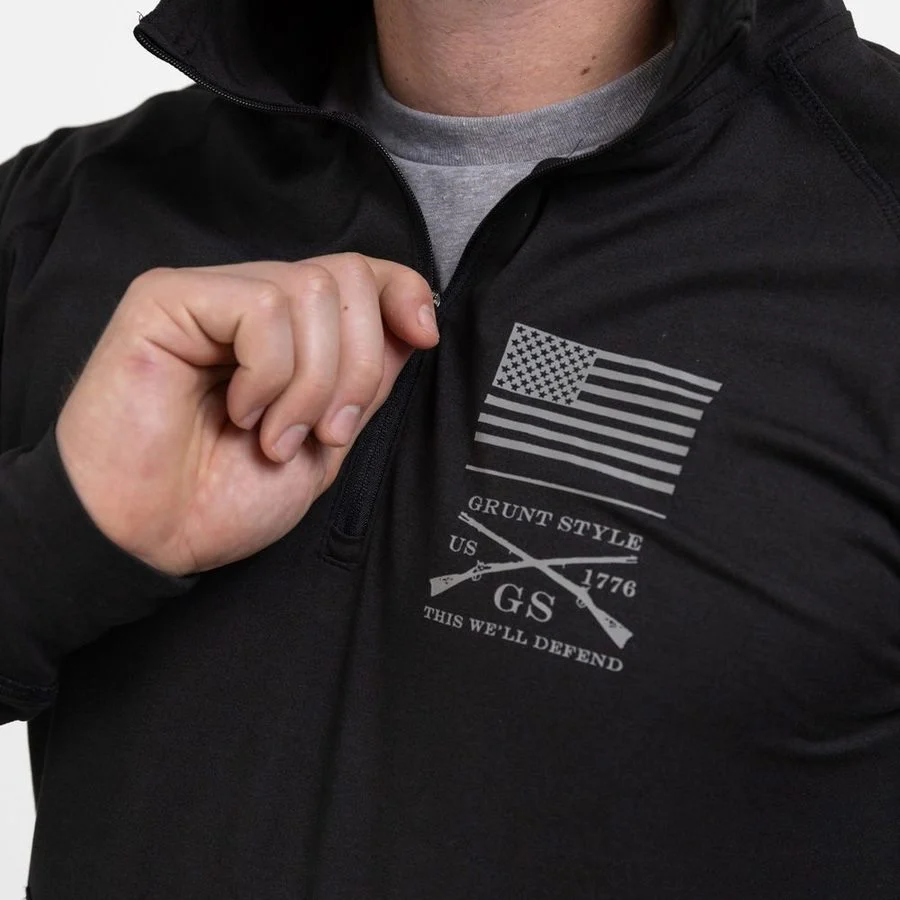 Men's All-Day 1/4 Zip Hoodie - Heather Black - Image 10