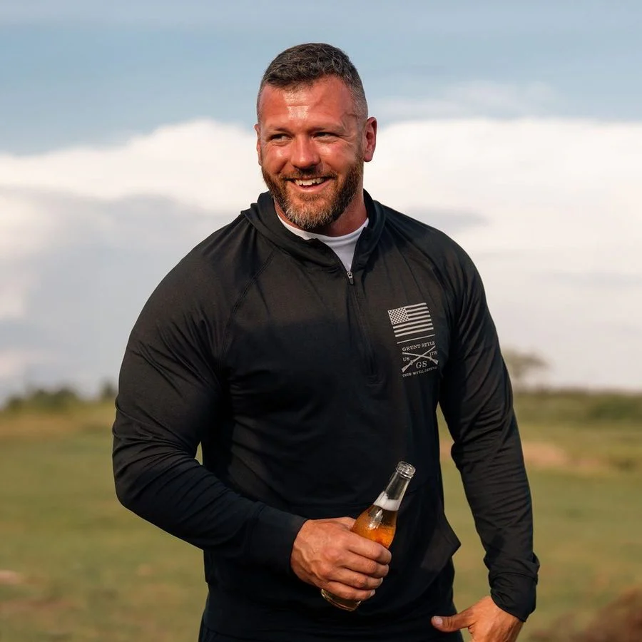 Men's All-Day 1/4 Zip Hoodie - Heather Black - Image 2