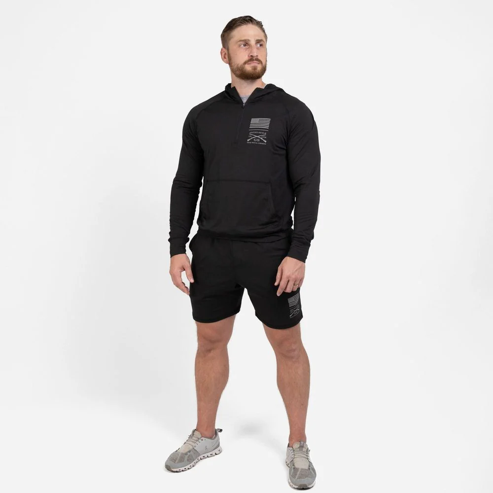 Men's All-Day 1/4 Zip Hoodie - Heather Black - Image 8