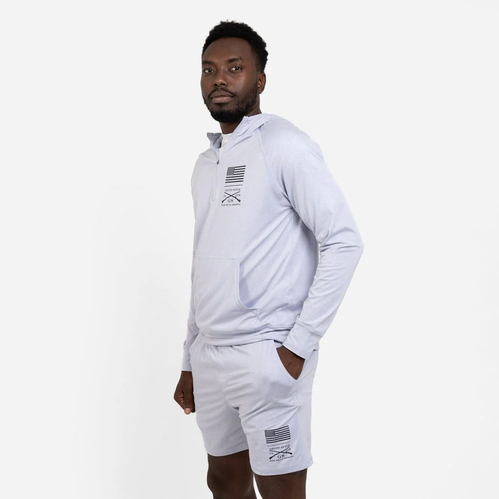 Men's All-Day 1/4 Zip Hoodie - Heather Arctic Gray - Image 6