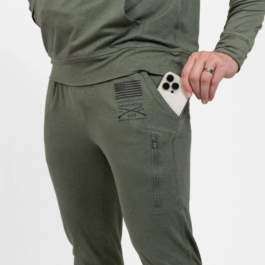 Men's All-Day Jogger - Heather Military Green - Image 5