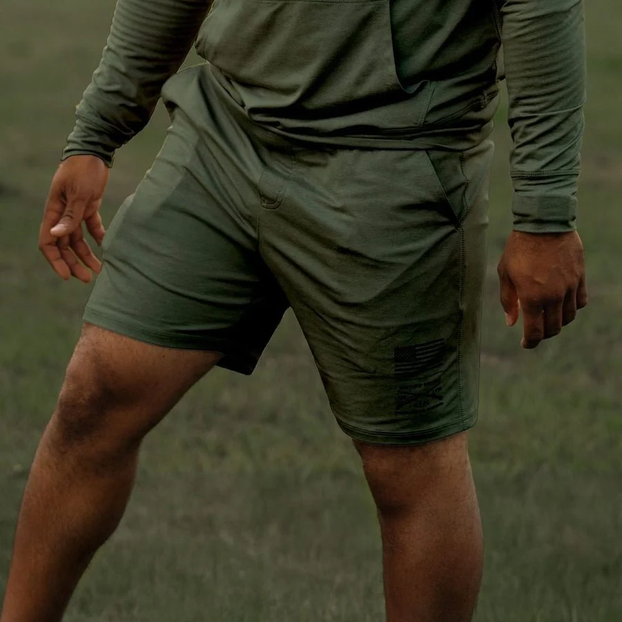 Men's All-Day Short - Heather Military Green - Image 3