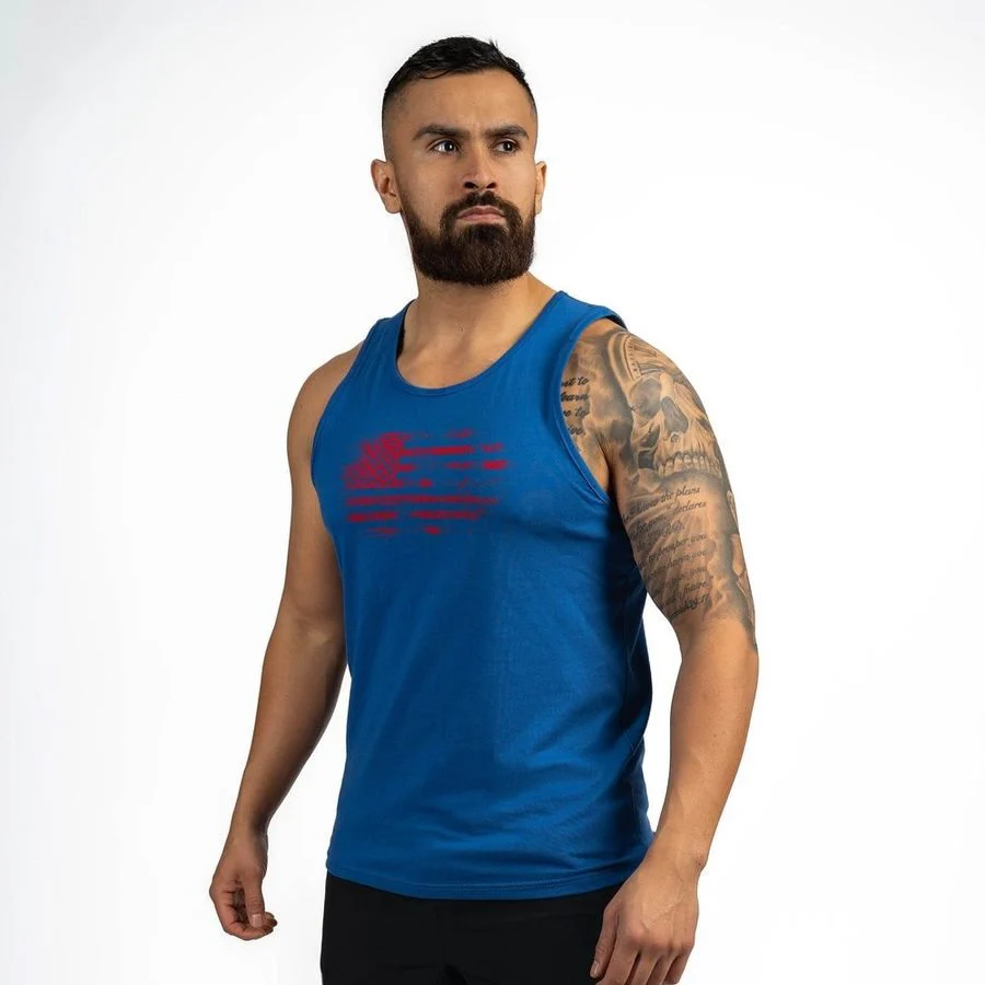 Men's Vintage American Tank - Royal - Image 10