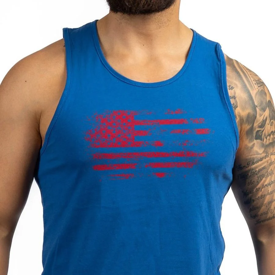 Men's Vintage American Tank - Royal - Image 8