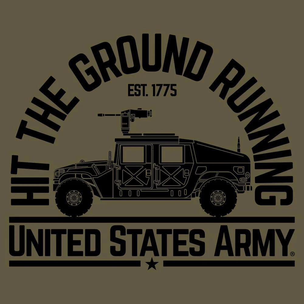 Army Hit The Ground Running T-Shirt - Military Green - Image 5