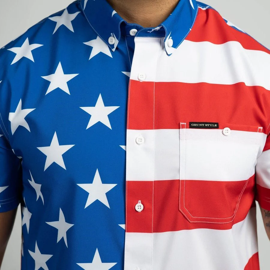 Men's Commander Button Down - American Flag - Image 6