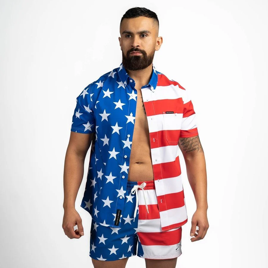 Men's Commander Button Down - American Flag - Image 7