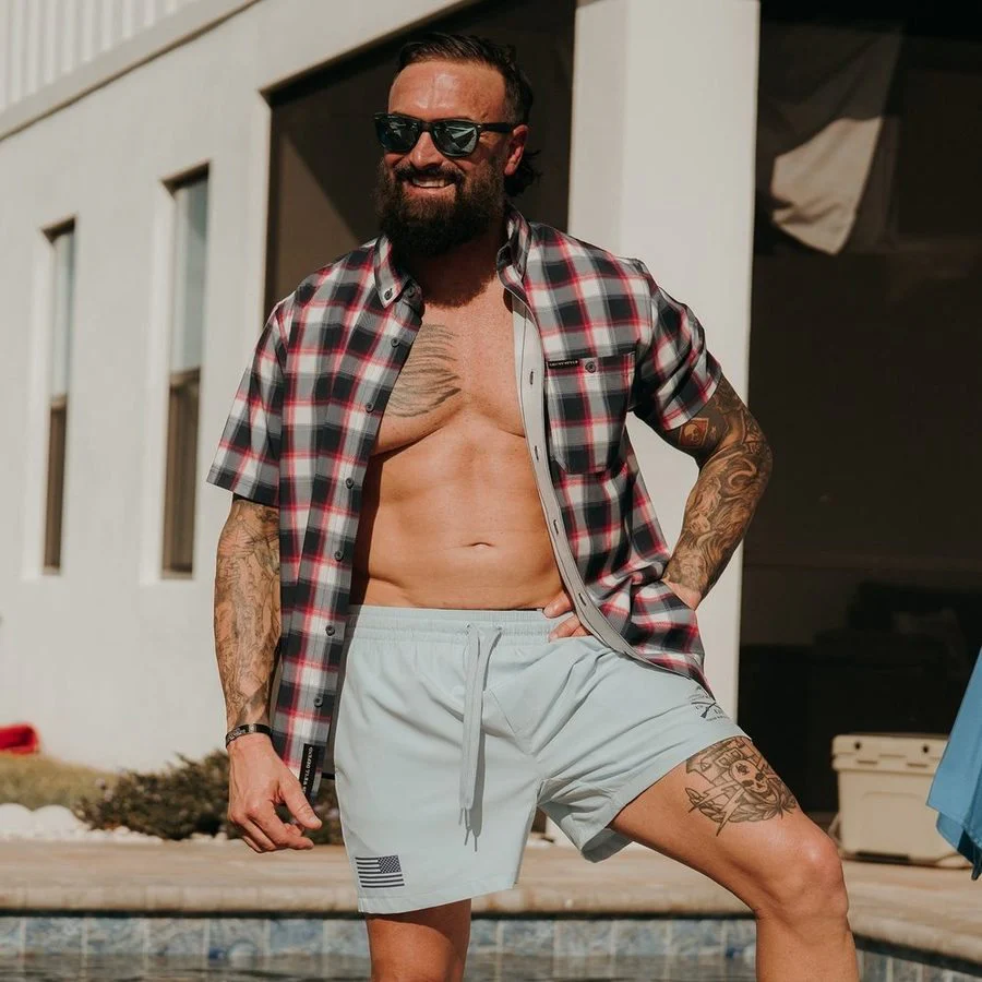 Men's Commander Button Down - Old Glory Plaid - Image 3