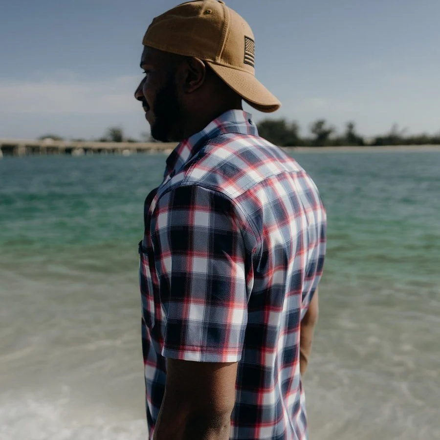 Men's Commander Button Down - Old Glory Plaid - Image 7