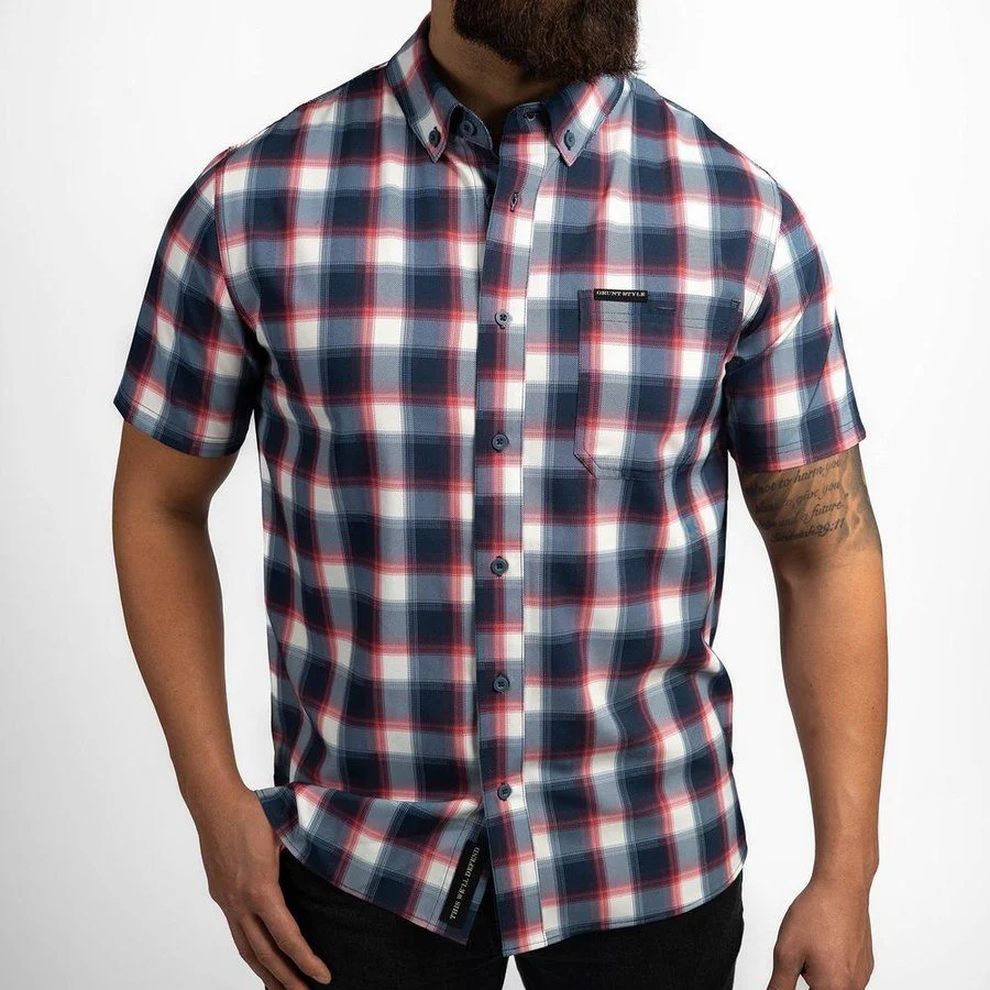 Men's Commander Button Down - Old Glory Plaid - Image 8