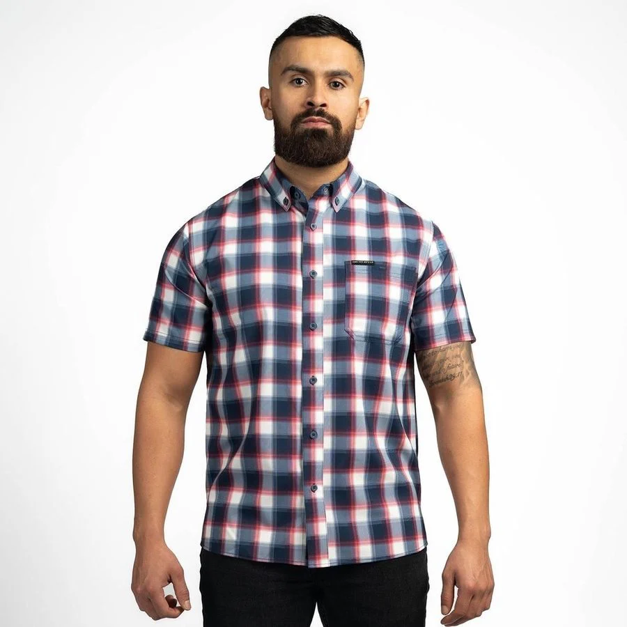 Men's Commander Button Down - Old Glory Plaid - Image 9