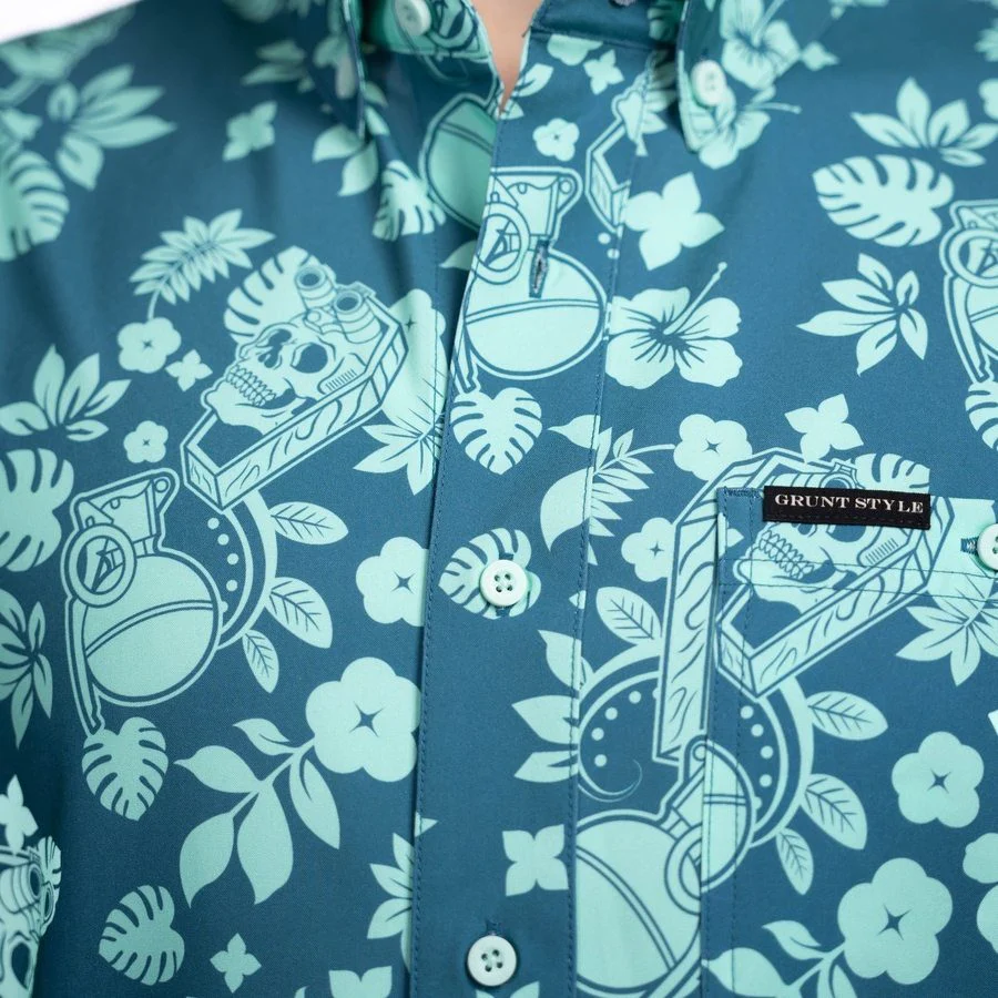 Men's Commander Button Down - Tropical Death Harbor - Image 8