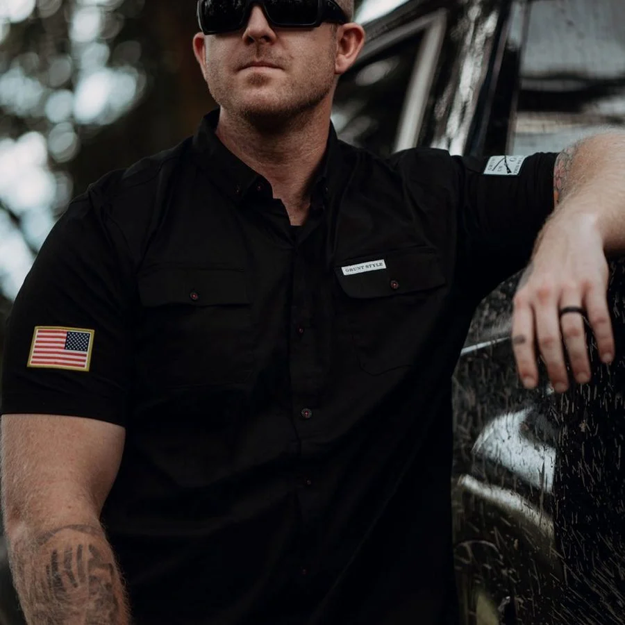 Men's Garage Button Down - Black - Image 5