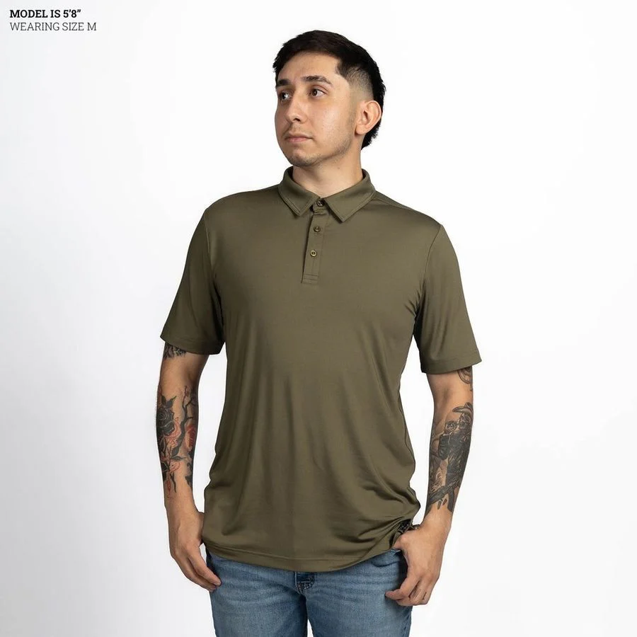 Men's Polo - Military Green - Image 10
