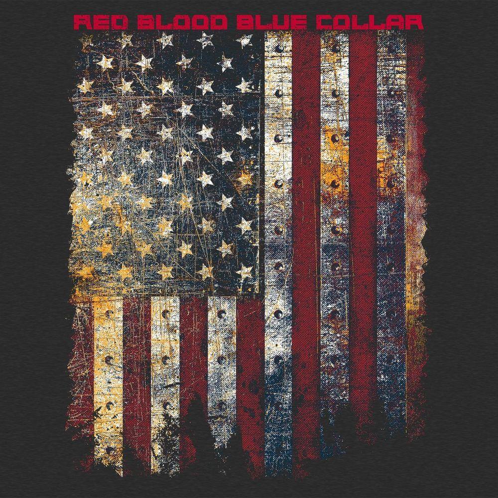 Red Blood Blue Collar® T-Shirt - Charcoal - Image 4