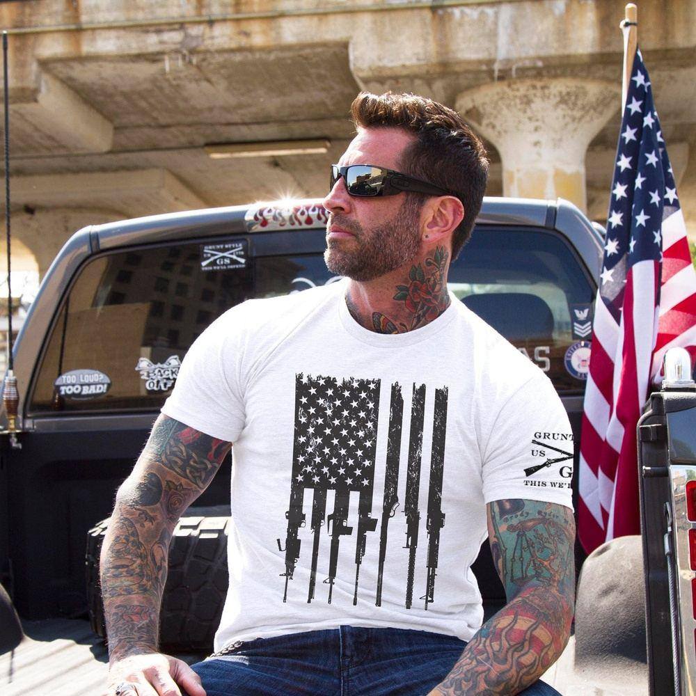 Rifle Flag T-Shirt - White - Image 4