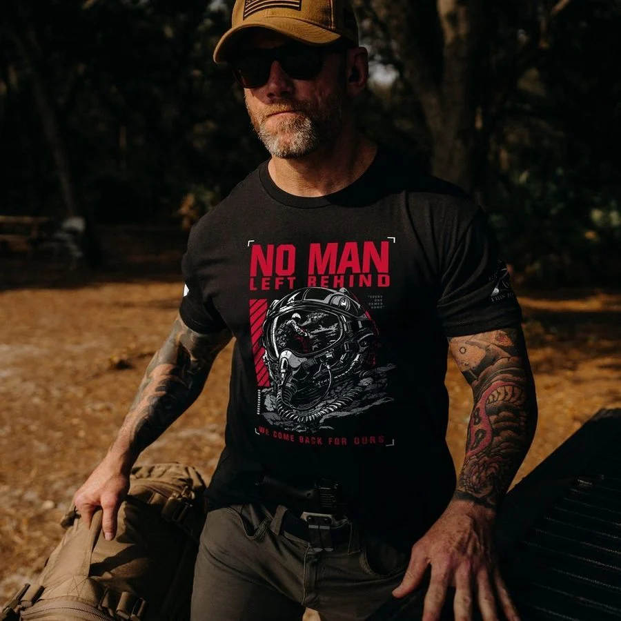 No Man Left Behind T-Shirt - Black - Image 3
