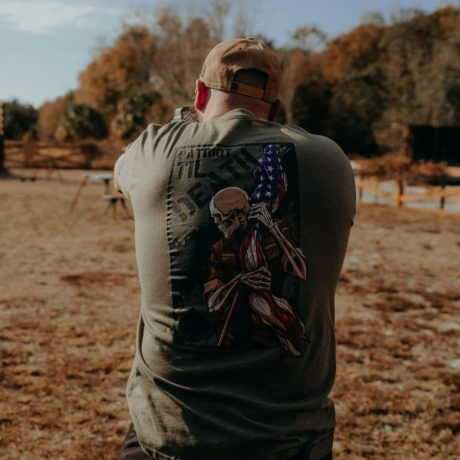 Patriot Til Death T-Shirt - Military Green - Image 6