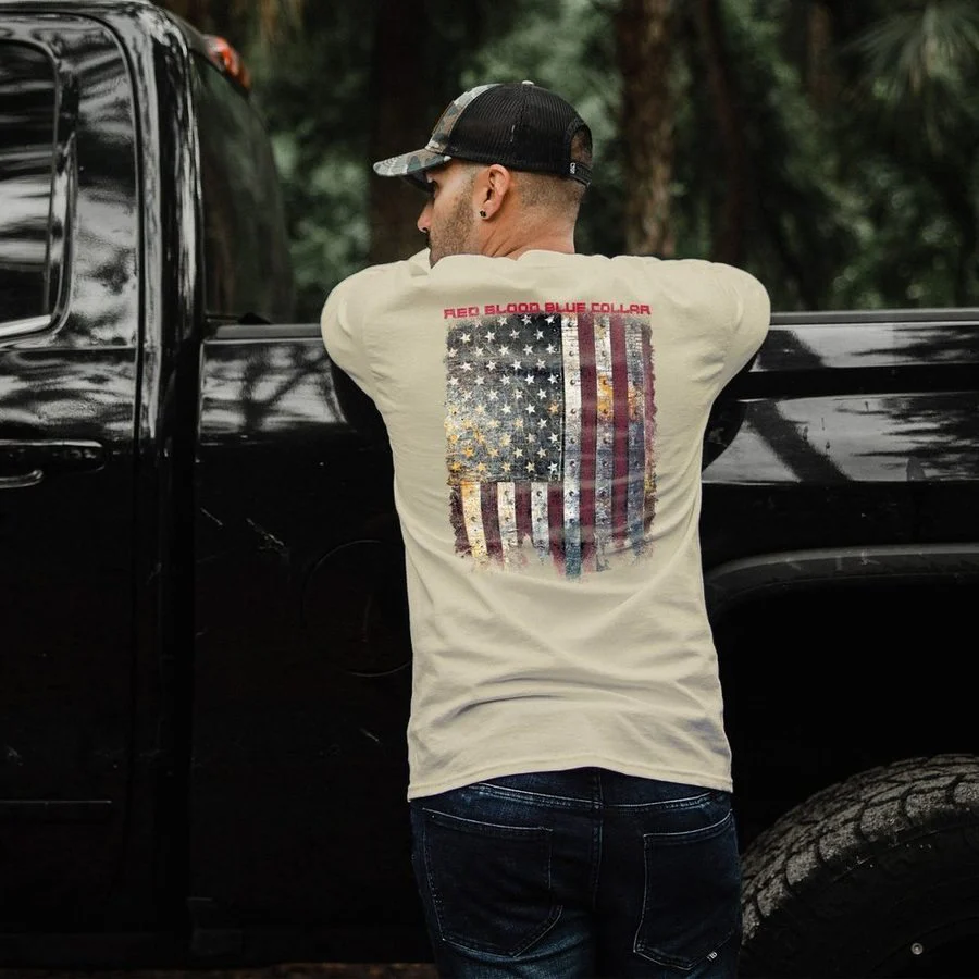 Red Blood Blue Collar™ Long Sleeve - Sand - Image 2