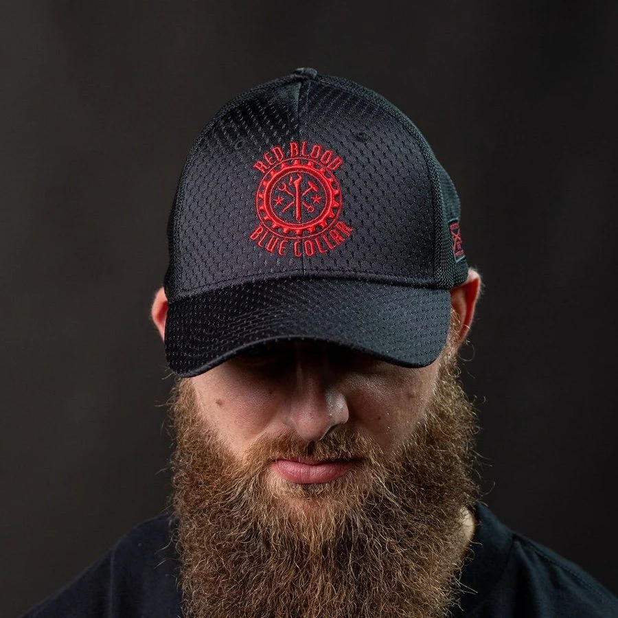 Red Blood Blue Collar® Stretch Fit Hat - Black - Image 7