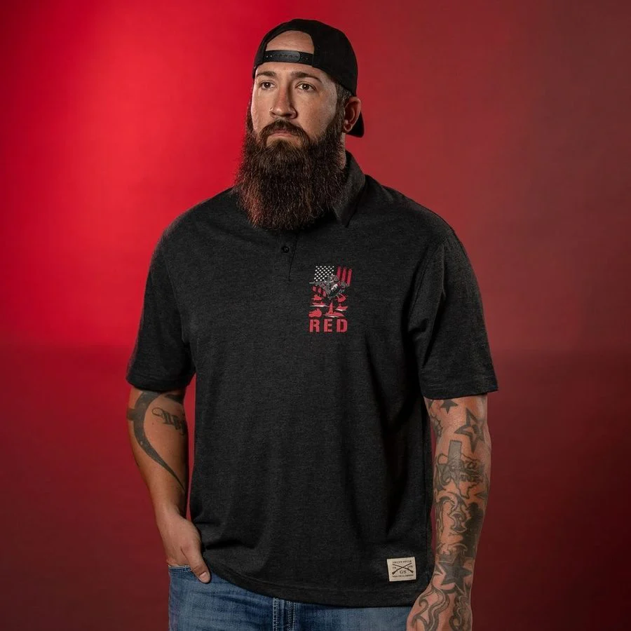 RED Friday Cruiser Polo - Heather Black - Image 4