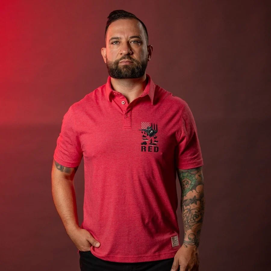 RED Friday Cruiser Polo - Heather Red - Image 4