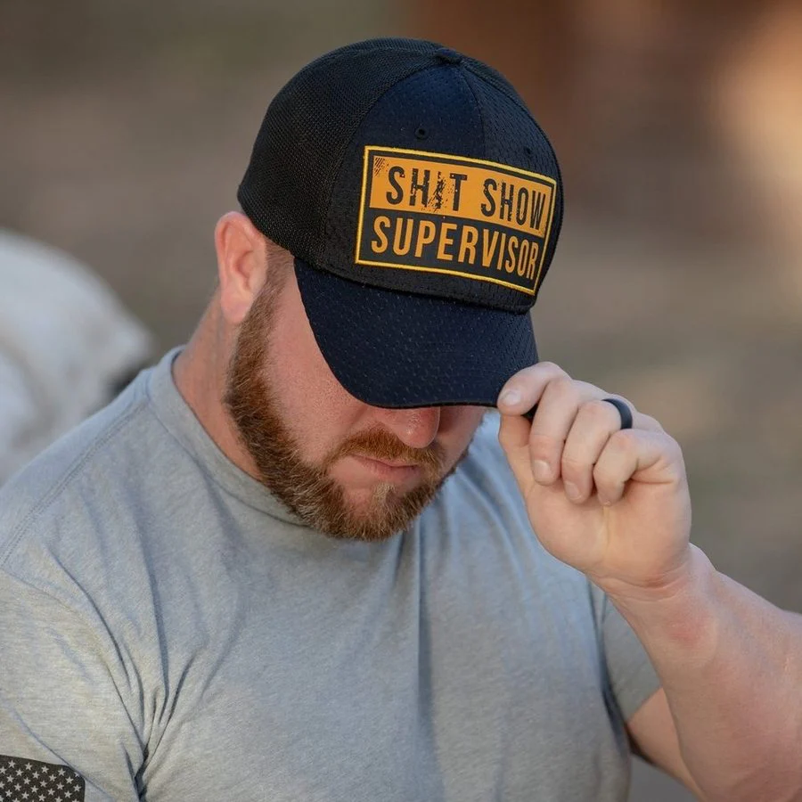 Sh*t Show Supervisor Stretch Fit Hat - Black - Image 2