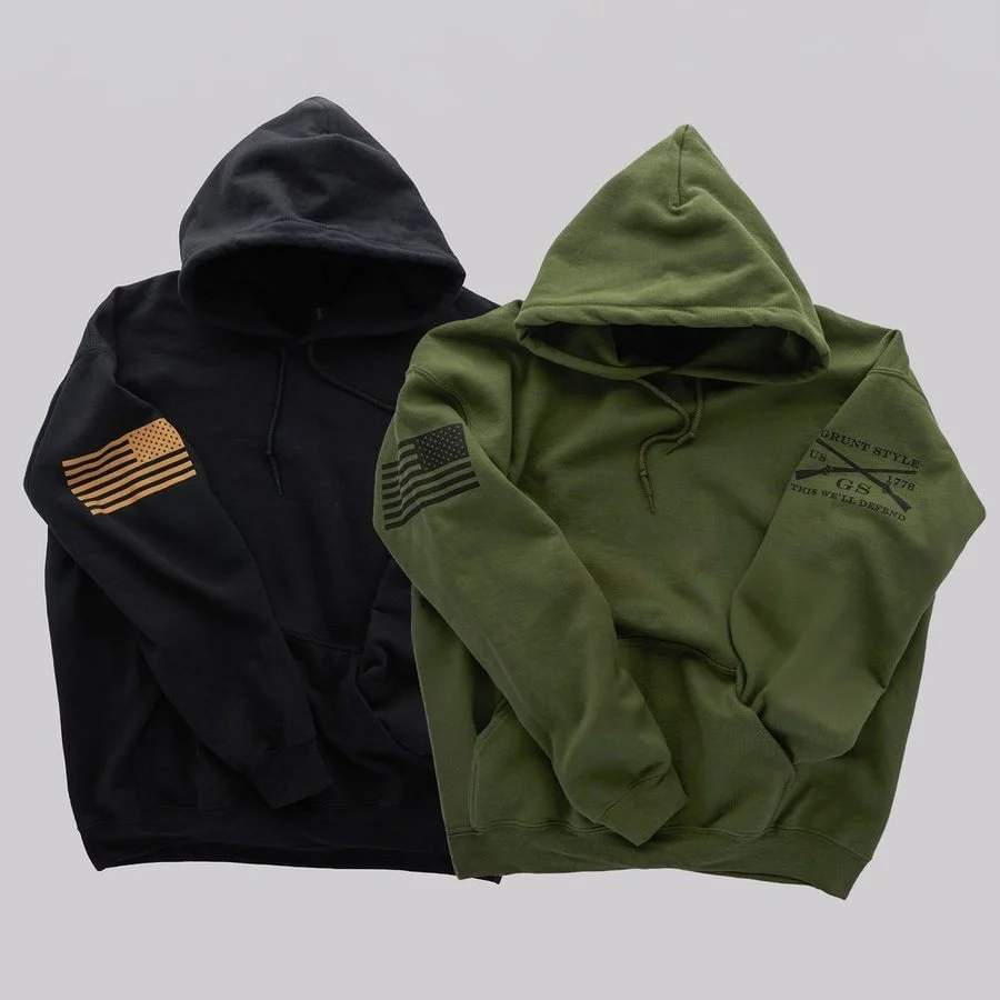 Standard Issue Core Basic Hoodie 2 Pack - Black & Military Green - Image 4