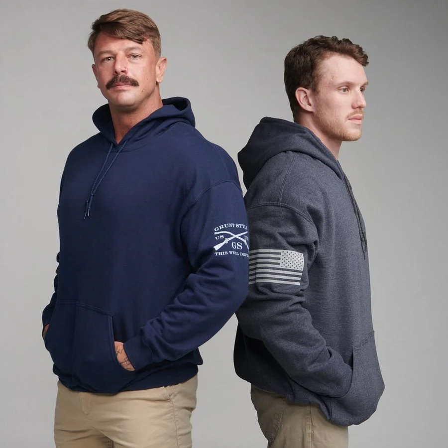Standard Issue Core Basic Hoodie 2 Pack - Navy & Dark Heather Gray - Image 3