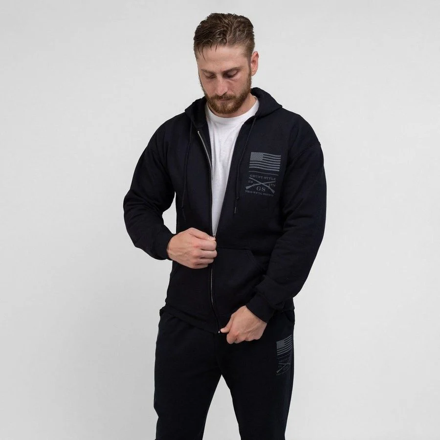 Strength Through Suffering Full-Zip Hoodie - Black - Image 9