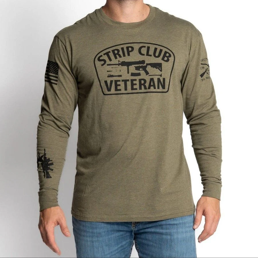 Strip Club Veteran Long Sleeve - Military Green - Image 4