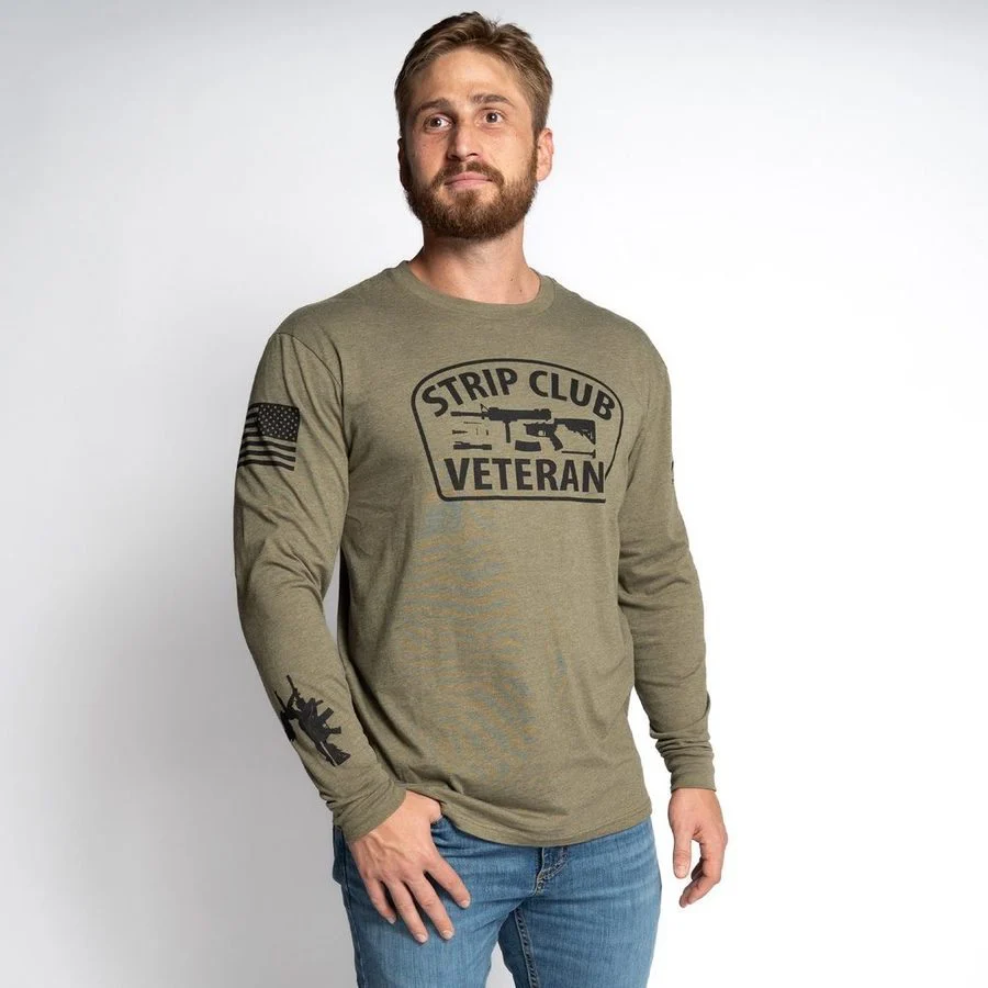 Strip Club Veteran Long Sleeve - Military Green - Image 5