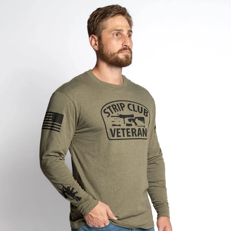 Strip Club Veteran Long Sleeve - Military Green - Image 6