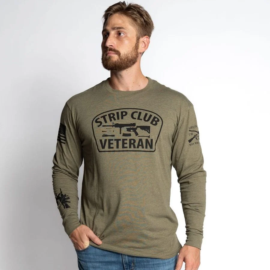 Strip Club Veteran Long Sleeve - Military Green - Image 7