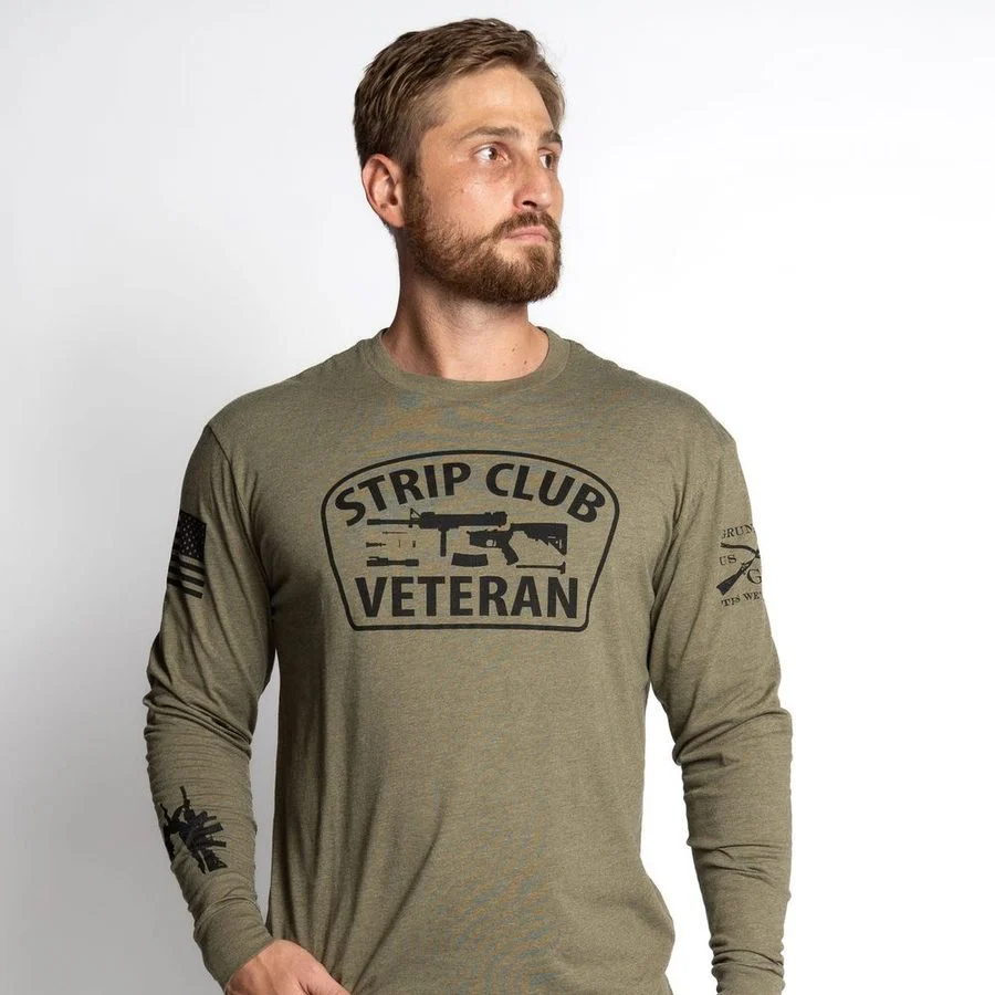 Strip Club Veteran Long Sleeve - Military Green - Image 8