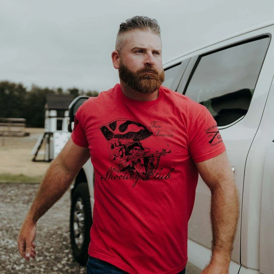 Tun Tavern Shooting Club T-Shirt - Red - Image 3