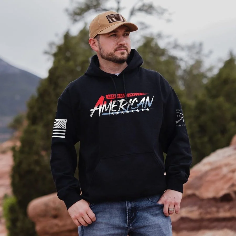 Unapologetically American Hoodie - Black - Image 2