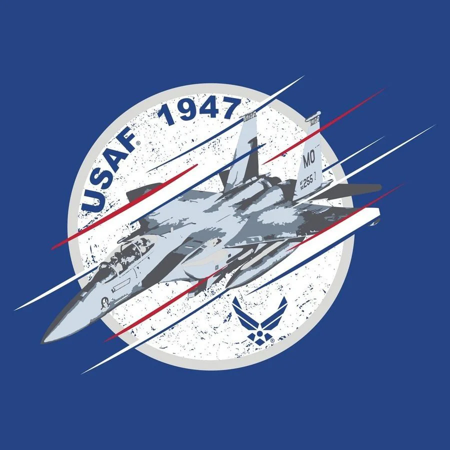 USAF - F-15 Fury T-Shirt - Royal - Image 4