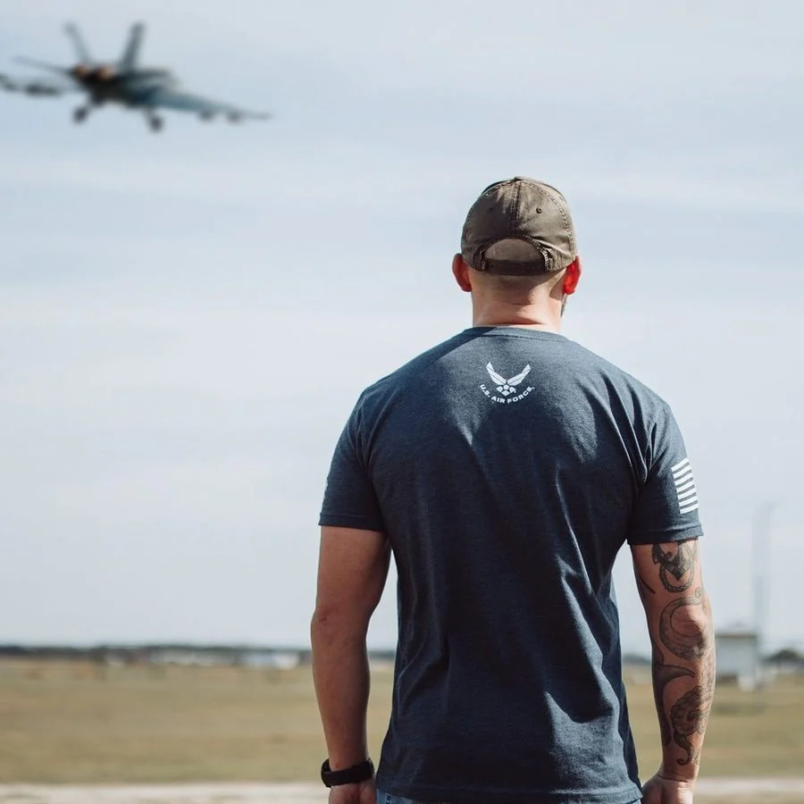 USAF - Ride The Lightning T-Shirt - Midnight Navy - Image 4