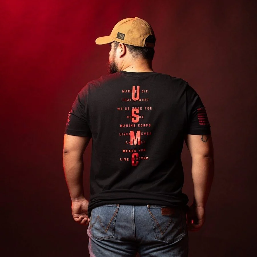 USMC - Lives Forever T-Shirt - Black - Image 5