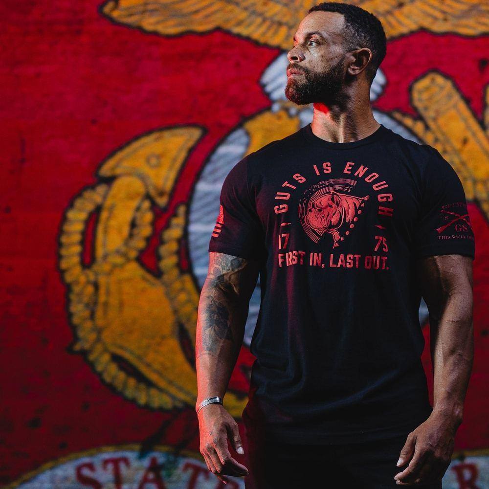 USMC - First In T-Shirt - Black - Image 2