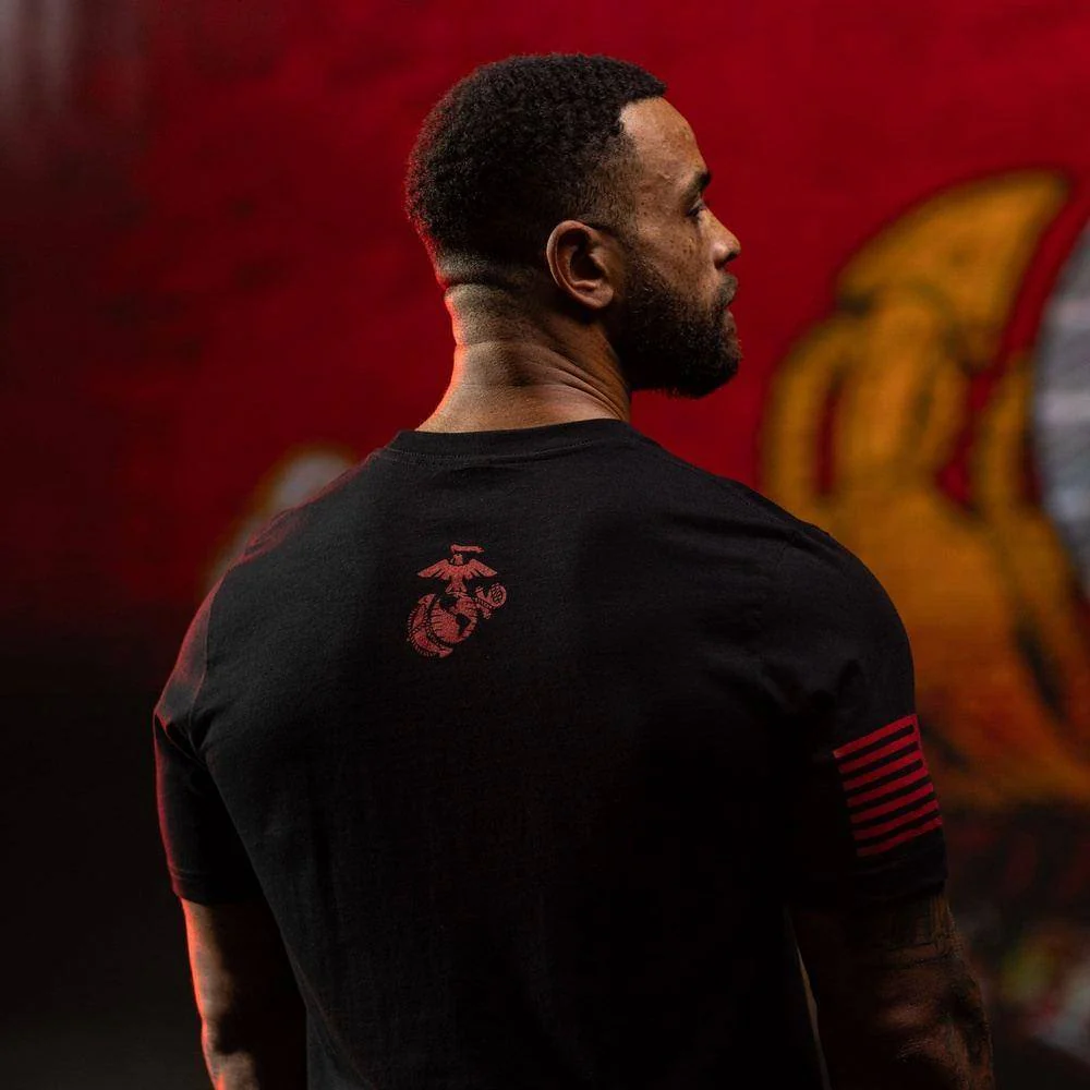 USMC - First In T-Shirt - Black - Image 4