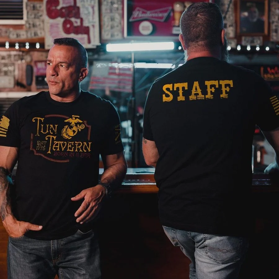 USMC - Tun Tavern Staff T-Shirt- Black - Image 3