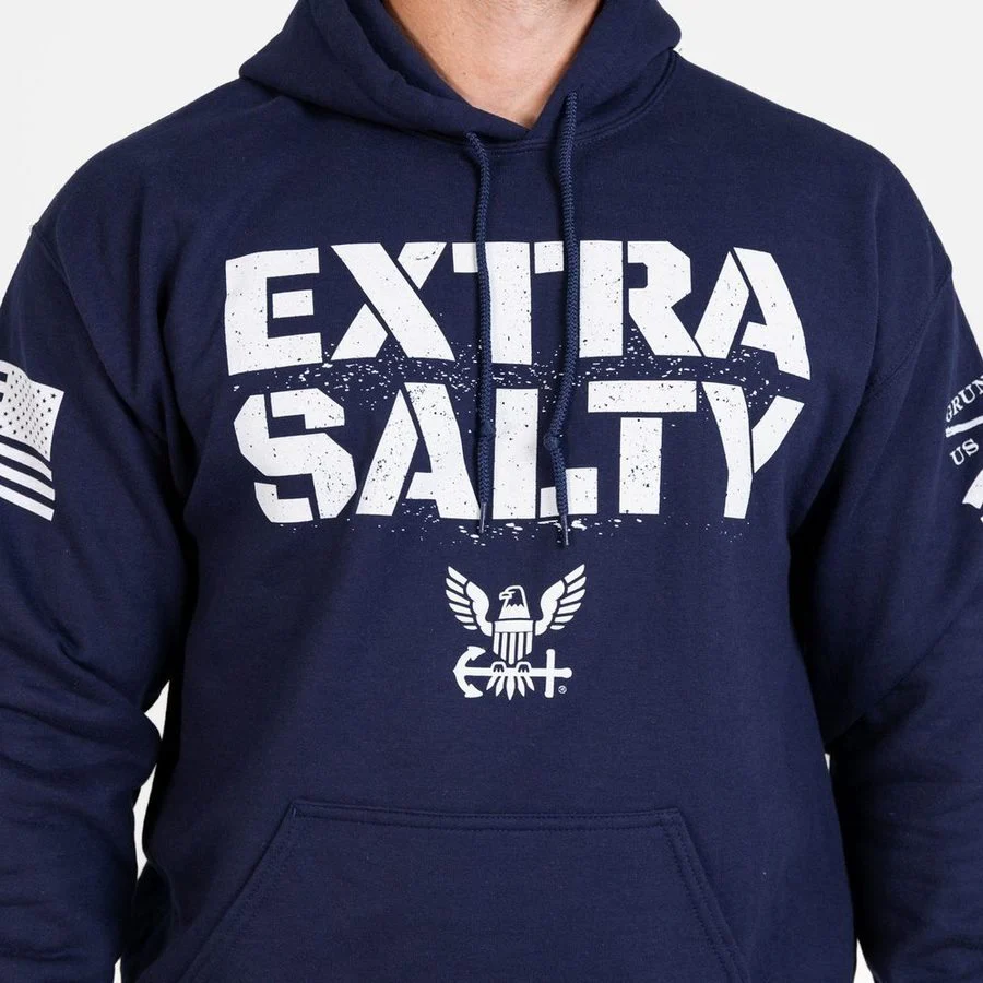 USN - Extra Salty Hoodie - Navy - Image 4