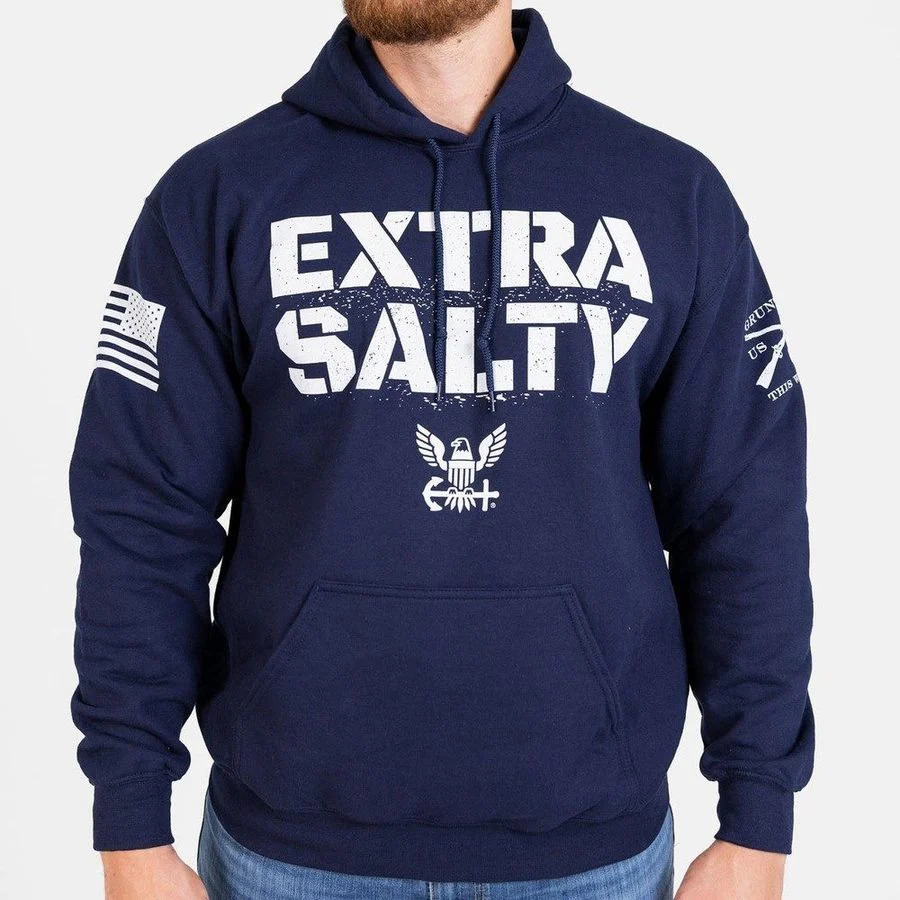 USN - Extra Salty Hoodie - Navy - Image 5