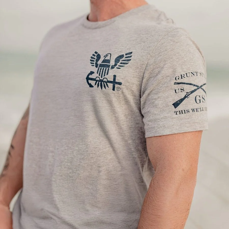USN - Forged By The Sea - Athletic Heather - Image 3