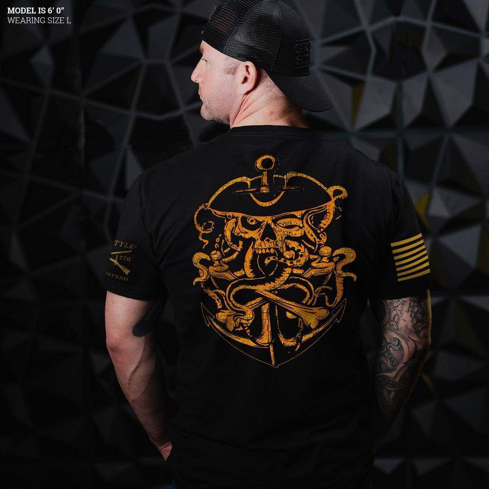 USN - Ghost Pirate T-Shirt - Black - Image 4
