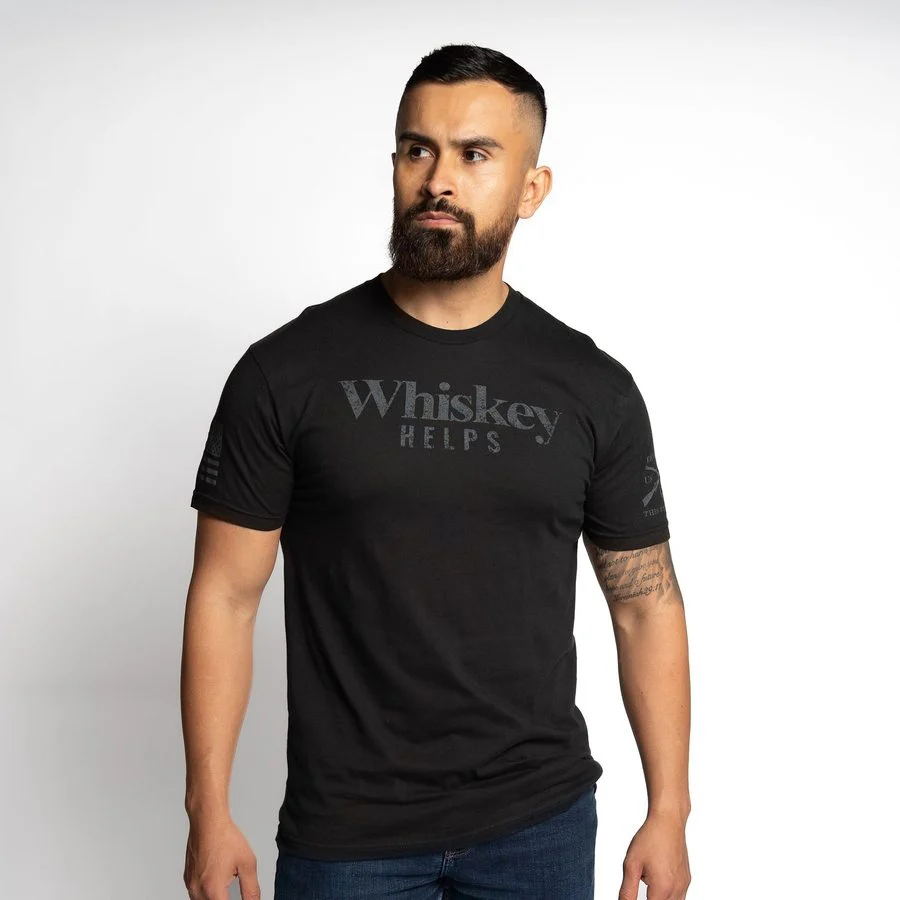 Whiskey Helps™ T-Shirt - Black - Image 10